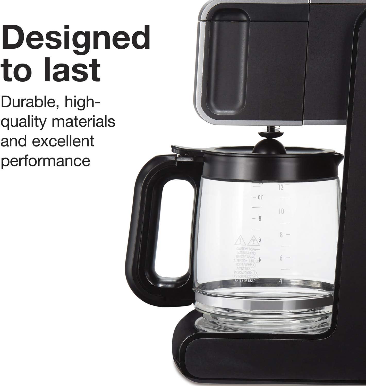 imageProctor Silex Platinum Series FrontFill Drip Coffee Maker Digital amp Programmable 12 Cup Glass Carafe Black and Silver 43687Platinum Series 12 Cup