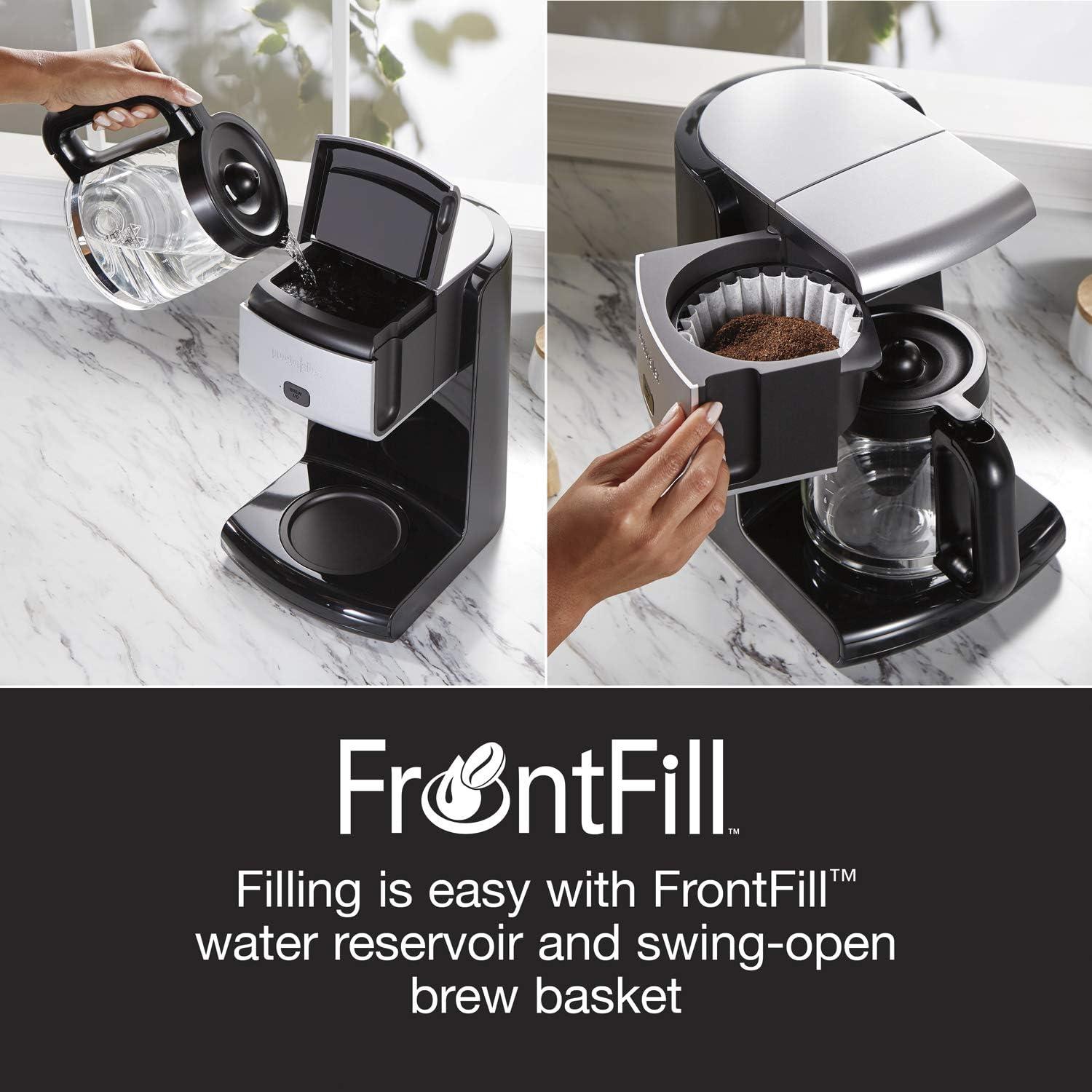 imageProctor Silex Platinum Series FrontFill Drip Coffee Maker Digital amp Programmable 12 Cup Glass Carafe Black and Silver 43687Platinum Series 12 Cup