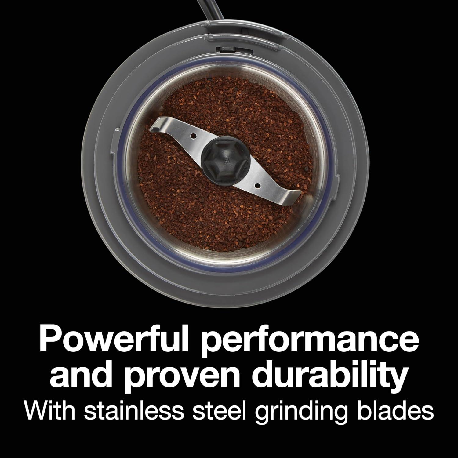 imageProctor Silex Sound Shield Electric Coffee Grinder for Quiet Grinding Stainless Steel Blades Beans Spices and More 12 Cups Black 8040212 Cups