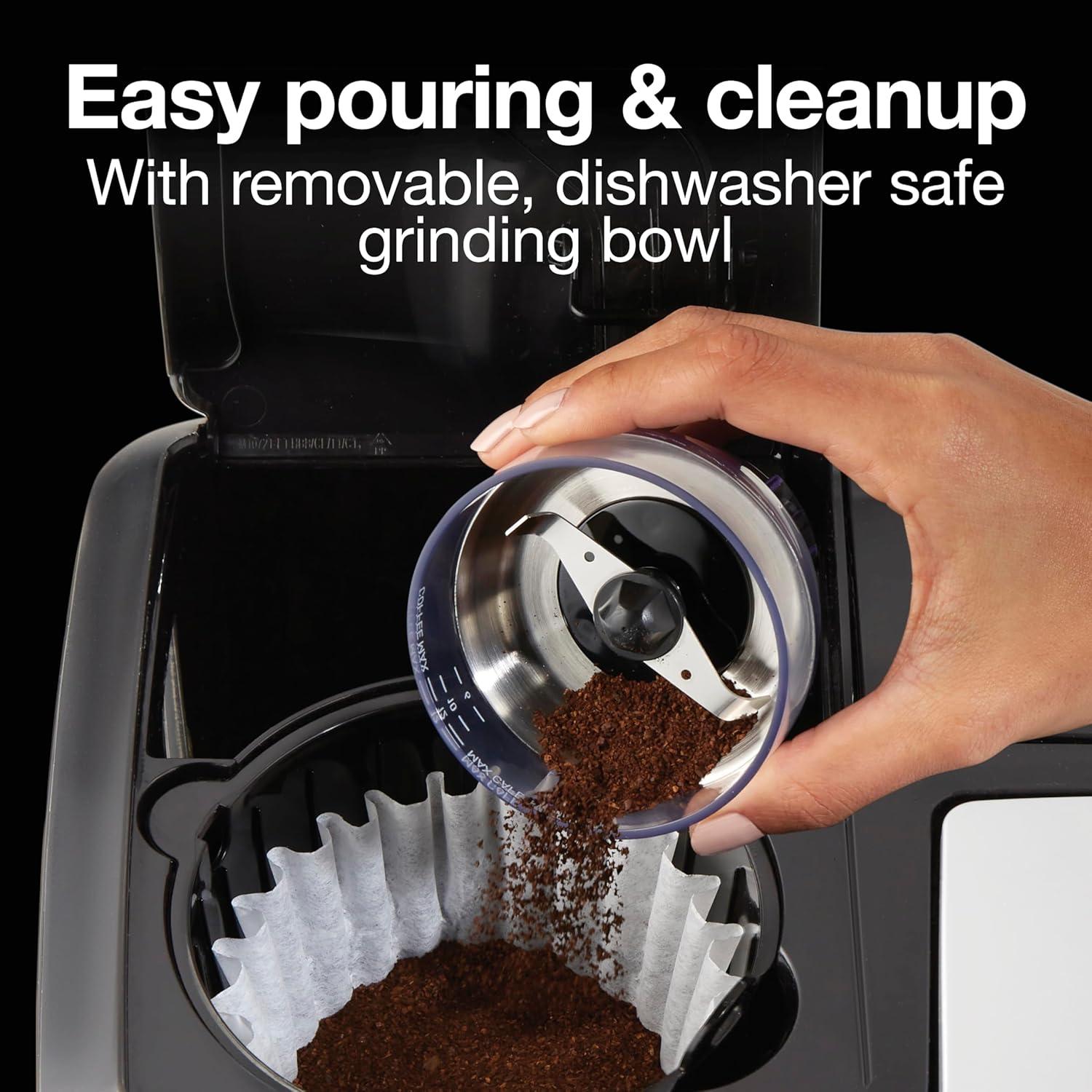 imageProctor Silex Sound Shield Electric Coffee Grinder for Quiet Grinding Stainless Steel Blades Beans Spices and More 12 Cups Black 8040212 Cups