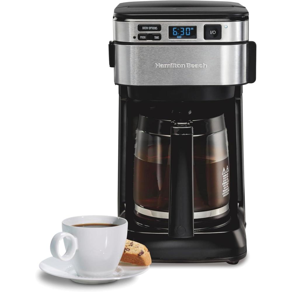 imageHamilton Beach 12 Cup Programmable Coffee Maker FrontFill Drip Coffee Maker