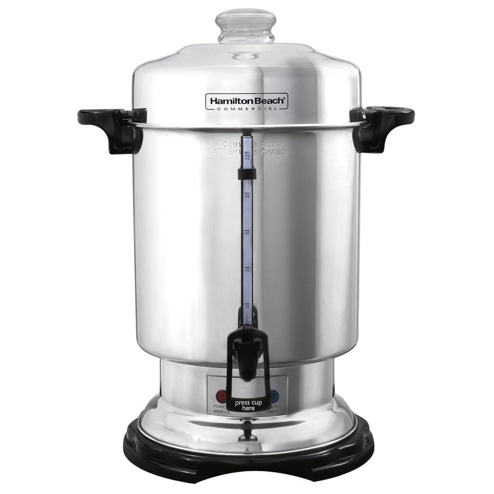 imageHamilton Beach Commercial Coffee Urn amp Hot Beverage Dispenser 60 Cup Capacity Polished Stainless Steel D50065