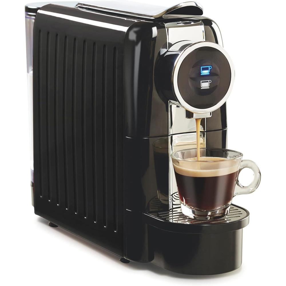 imageHamilton Beach Espresso Machine Compatible with Nespresso Pods Single Serve Coffee Maker Powerful Italian 19 Bar Pump 22 oz Water Reservoir Custom Cup Size Holds 13 Capsules Black 40726Black