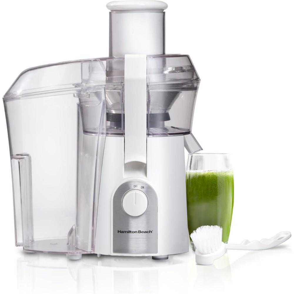 imageHamilton Beach Juicer Machine Big Mouth 3 Feed Chute for Whole Fruits and Vegetables Easy to Clean Centrifugal Extractor Vegetable amp Fruit Juicer BPA Free 800W Motor BlackWhite
