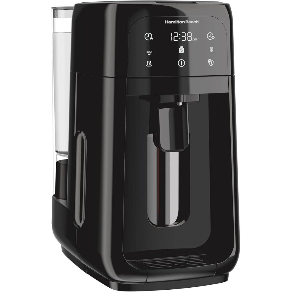 imageHamilton Beach One Press Programmable Dispensing Drip Coffee Maker with 12 Cup Internal Brew Pot Removable Water Reservoir Black Next Gen 47600