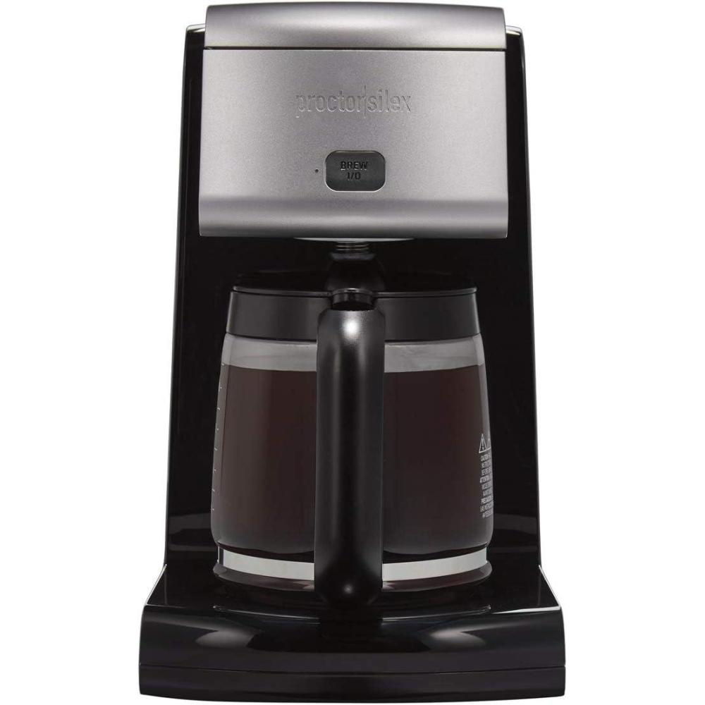 imageProctor Silex Platinum Series FrontFill Drip Coffee Maker Digital amp Programmable 12 Cup Glass Carafe Black and Silver 43687Platinum Series 12 Cup
