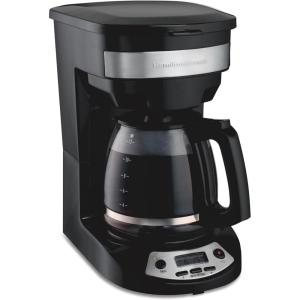 Hamilton Beach 12 Cup Programmable Drip Coffee Maker, Brew Options, Glass Carafe (46299), Black with Stainless Accents(Black with Stainless Accents)