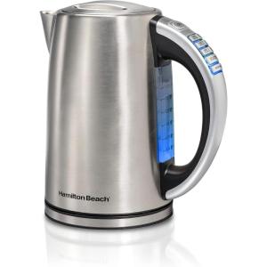 Hamilton Beach 1.7 Liter Temperature Control Electric Kettle, Water Boiler & Heater, Fast Boiling 1500 Watts, BPA Free, Cordless, Auto-Shutoff and Boil-Dry Protection, Stainless Steel (41020R)(1.8 Quarts)