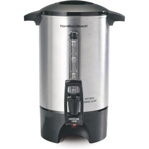 Hamilton Beach 45 Cup Coffee Urn and Hot Beverage Dispenser, Silver (40519)