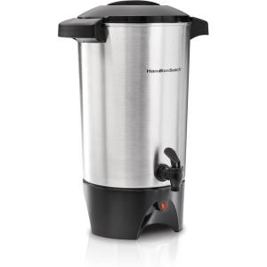 Hamilton Beach 45 Cup Coffee Urn and Hot Beverage Dispenser, Silver(Single-Spout)