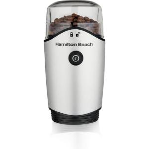 Hamilton Beach 4.5oz Electric Coffee Grinder For Beans, Spices & More, Stainless Steel Blades, Silver (80350RV)(Makes up to 12 Cups)