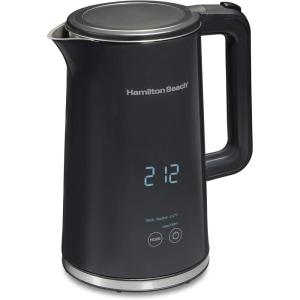 Hamilton Beach Digital Temperature Control Electric Tea Kettle, Hot Water Boiler & Heater 1.7L, 5 Preset Modes + Keep Warm, Fast Boil 1500 Watts, BPA Free, Cool-Touch Exterior, Black (41033)(1.8 Quarts)