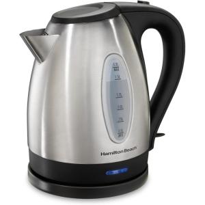 Hamilton Beach Electric Tea Kettle, Water Boiler & Heater, 1.7 Liter, Cordless Serving, 1500 Watts for Fast Boiling, Auto-Shutoff and Boil-Dry Protection, Stainless Steel (40880)(BPA Free  Stainless Steel)