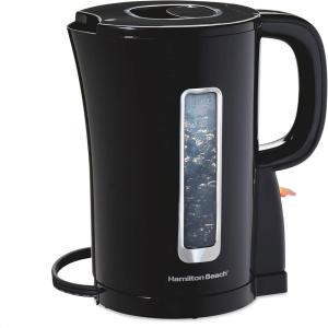Hamilton Beach Electric Tea Kettle, Water Boiler & Heater, Cordless Serving, Auto-Shutoff & Boil-Dry Protection, 1500 Watts for Fast Boiling, 1.7 Liter, Black (41038)(1.8 Quarts)