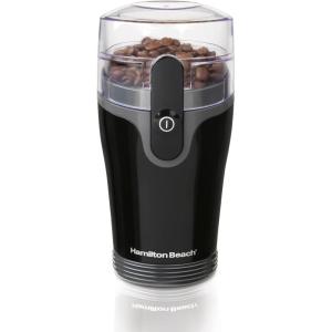 Hamilton Beach Fresh Grind Electric Coffee Grinder for Beans, Spices and More, Stainless Steel Blades, Removable Chamber, Makes up to 12 Cups, White(Black)