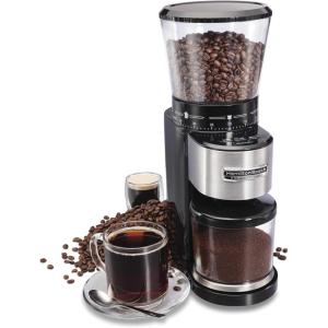 Hamilton Beach Professional Hamilton Beach Professional Stainless Steel Conical Burr Digital Coffee Grinder, 39 Adjustable Grind Settings, Black (80405)
