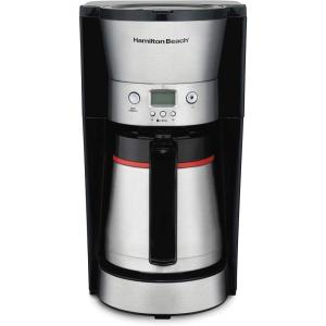 Hamilton Beach Programmable Coffee Maker with 10 Cup Thermal Carafe, 3 Brewing Options, Auto Shutoff & Pause and Pour, Stainless Steel (46899R)(Stainless Steel)