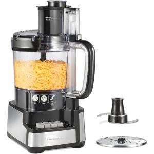 Hamilton Beach Stack & Snap Food Processor and Vegetable Chopper, BPA Free, Stainless Steel Blades, 12 Cup Bowl, 2-Speed 450 Watt Motor, Black (70725A)