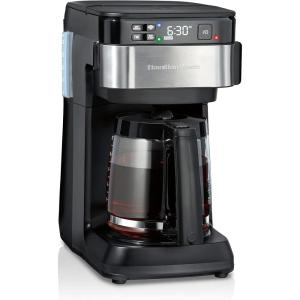 Hamilton Beach Works with Alexa Smart Coffee Maker, Programmable, 12 Cup Capacity, Black and Stainless Steel (49350R)(49350R)