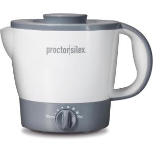Proctor Silex 32oz Adjustable Temperature Hot Pot, Electric Kettle for Tea, Boiling Water, Cooking Ramen, Noodles and Soup, PFAS-Free Nonstick Coating, White (48507MN)(White)