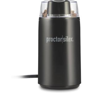 Proctor Silex Electric Coffee Grinder for Beans, Spices and More, Stainless Steel Blades, 12 Cups, Brown(Black)