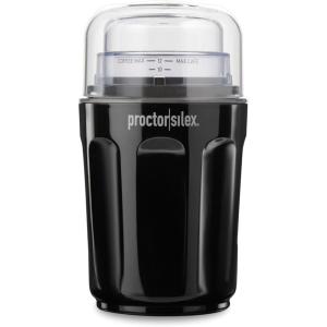 Proctor Silex Sound Shield Electric Coffee Grinder for Quiet Grinding, Stainless Steel Blades, Beans, Spices and More, 12 Cups, Black (80402)(12 Cups)