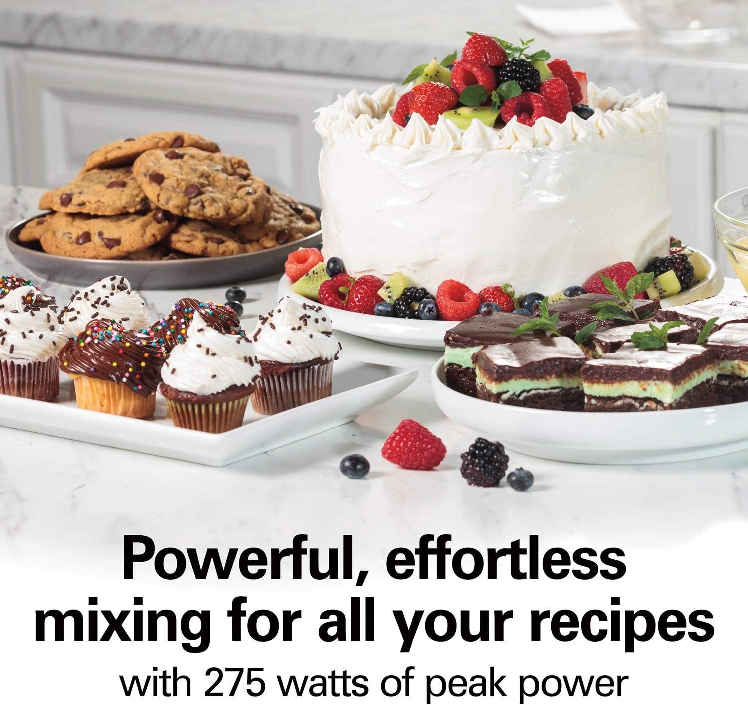 imageHamilton Beach 6Speed Electric Hand Mixer with Whisk Dough Hooks and Easy Clean Beaters Powerful 275 Watt Motor SnapOn Storage Case BlackWhite