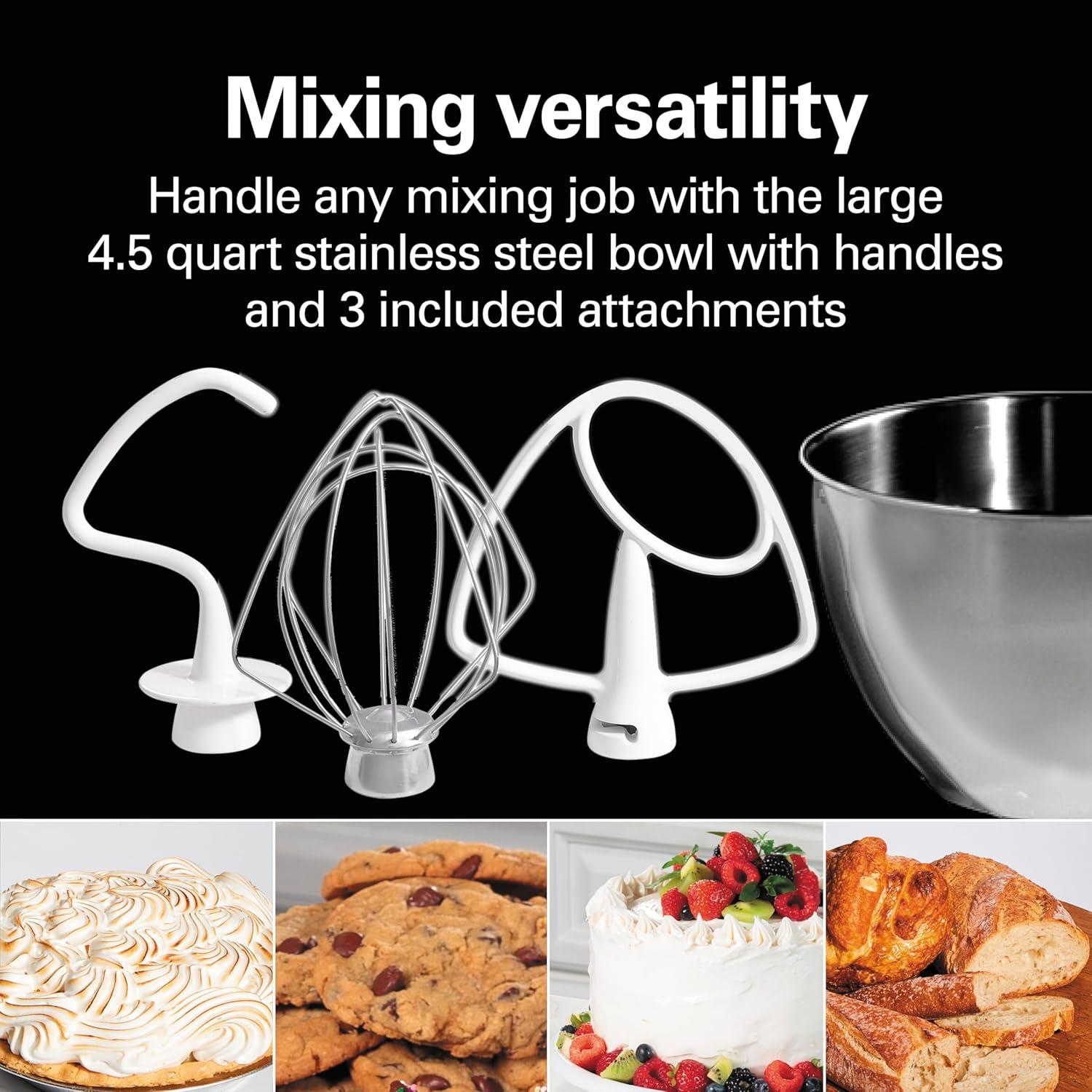 imageHamilton Beach AllMetal 12Speed Electric Stand Mixer TiltHead 45 Quarts Pouring Shield Licorice 63227Licorice
