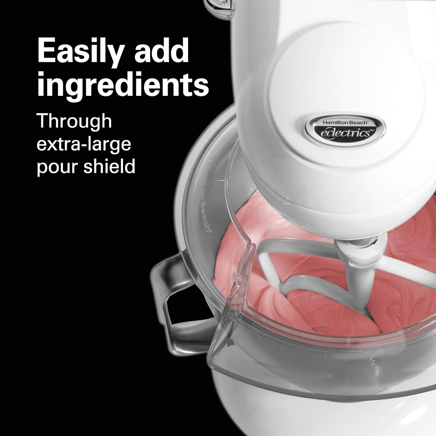 imageHamilton Beach AllMetal 12Speed Electric Stand Mixer TiltHead 45 Quarts Pouring Shield Licorice 63227Licorice