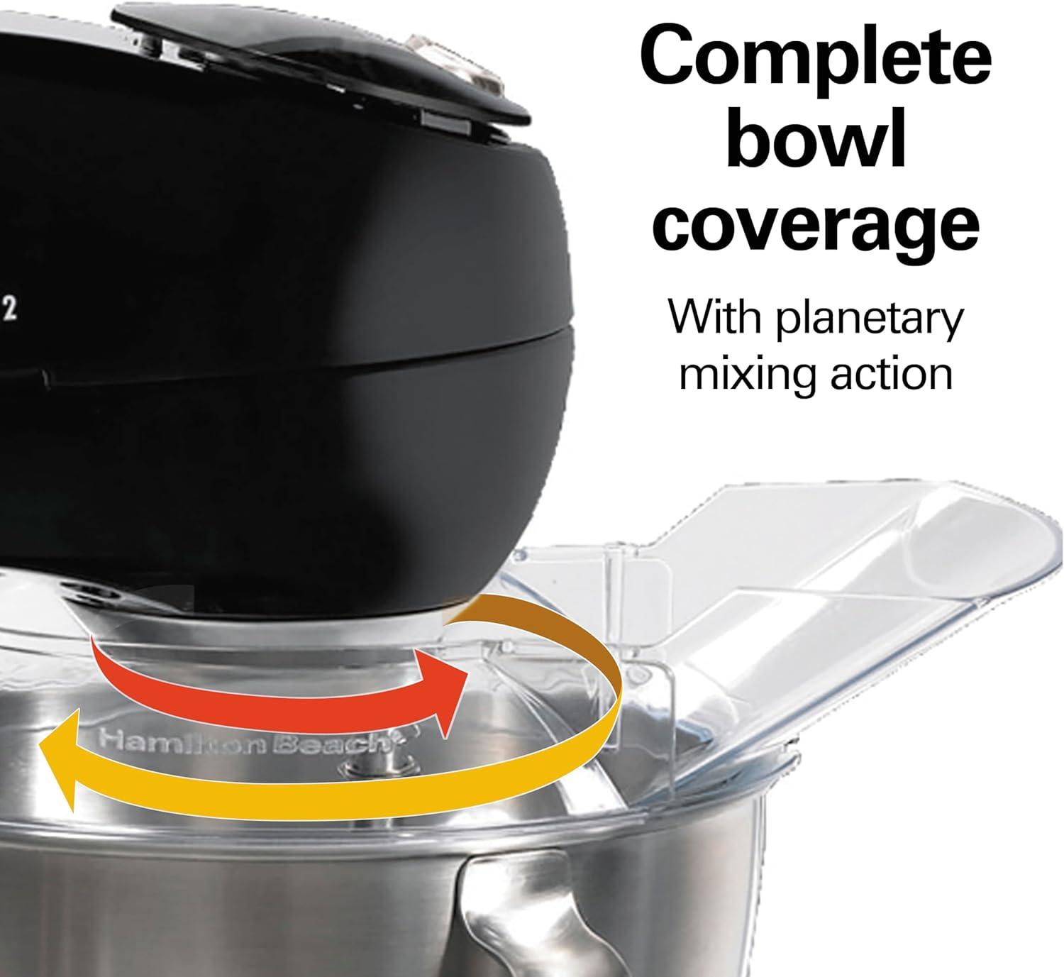 imageHamilton Beach AllMetal 12Speed Electric Stand Mixer TiltHead 45 Quarts Pouring Shield Licorice 63227Licorice