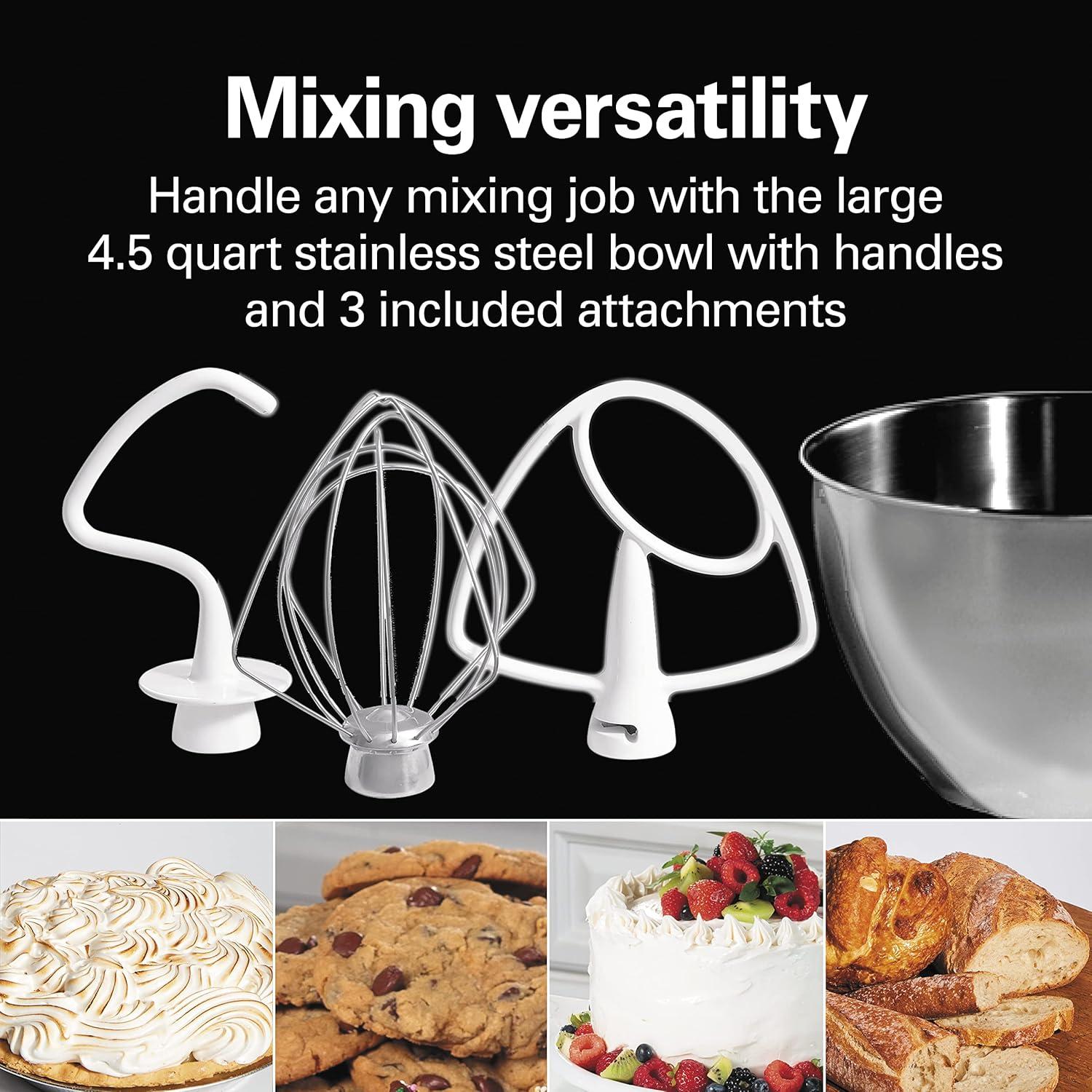 imageHamilton Beach AllMetal 12Speed Electric Stand Mixer TiltHead 45 Quarts Pouring Shield Licorice 63227Red