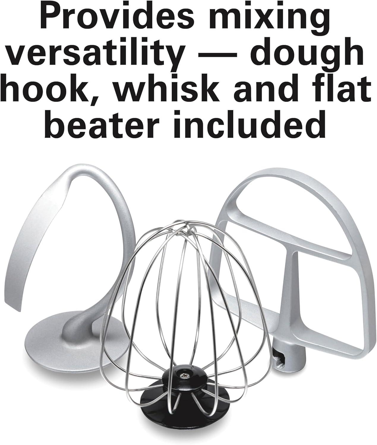 imageHamilton Beach Electric Stand Mixer 4 Quarts Dough Hook Flat Beater Attachments Splash Guard 7 Speeds with Whisk WhiteRed