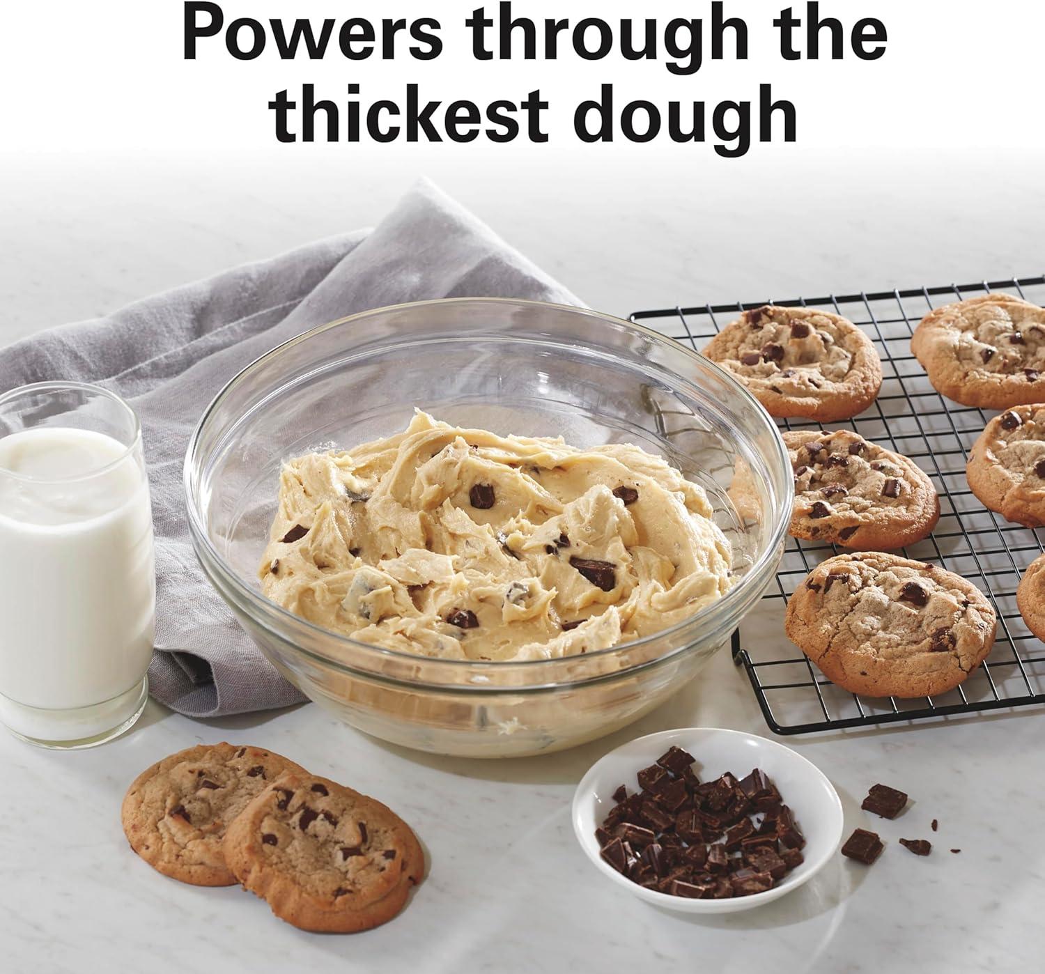 imageHamilton Beach Electric Stand Mixer 4 Quarts Dough Hook Flat Beater Attachments Splash Guard 7 Speeds with Whisk WhiteRose