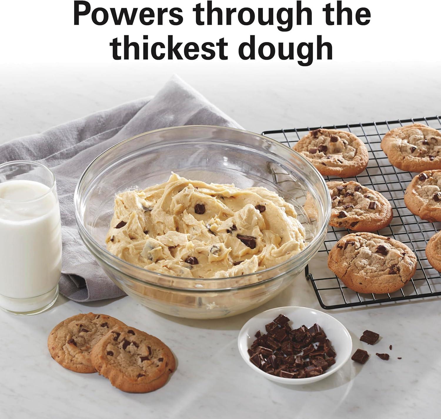imageHamilton Beach Electric Stand Mixer 4 Quarts Dough Hook Flat Beater Attachments Splash Guard 7 Speeds with Whisk WhiteSilver