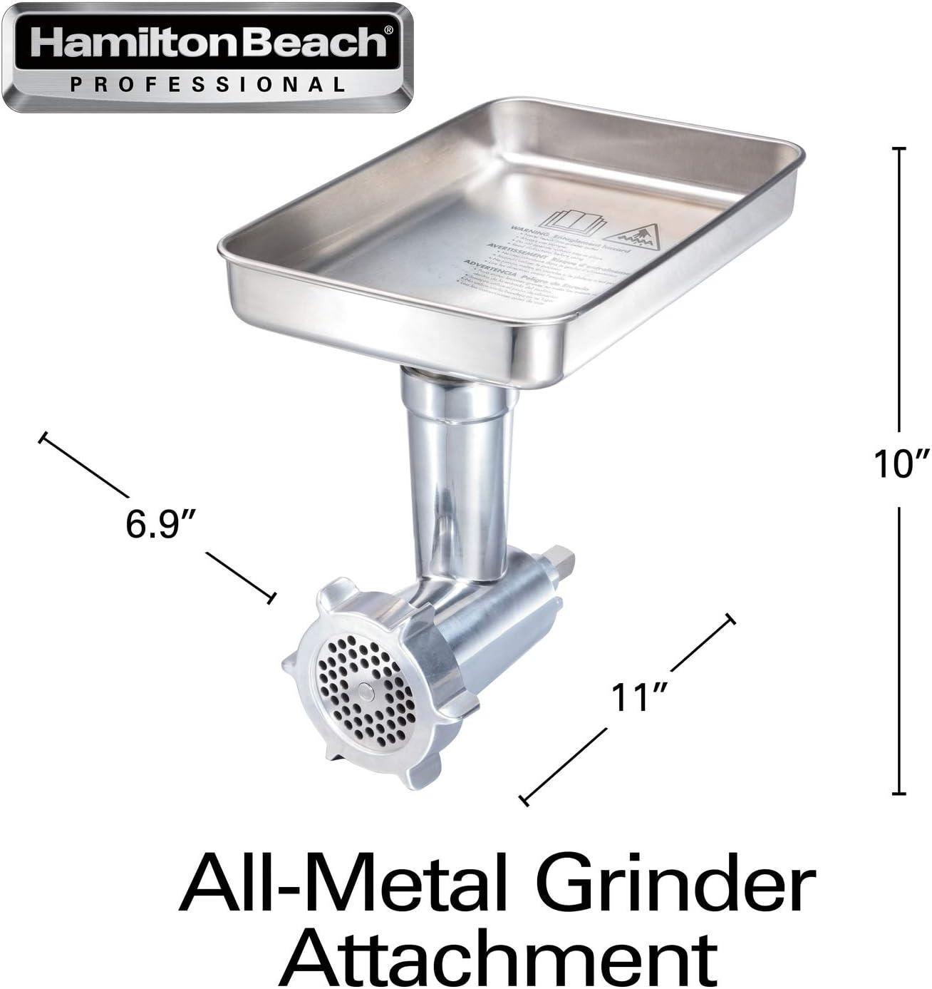 imageHamilton Beach Professional 63245 Stand Mixer Specialty Metal Meat and Food Grinder Attachment Set STAINLESS STEEL