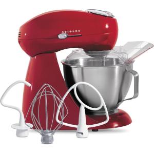 Hamilton Beach All-Metal 12-Speed Electric Stand Mixer, Tilt-Head, 4.5 Quarts, Pouring Shield, Licorice (63227)(Red)