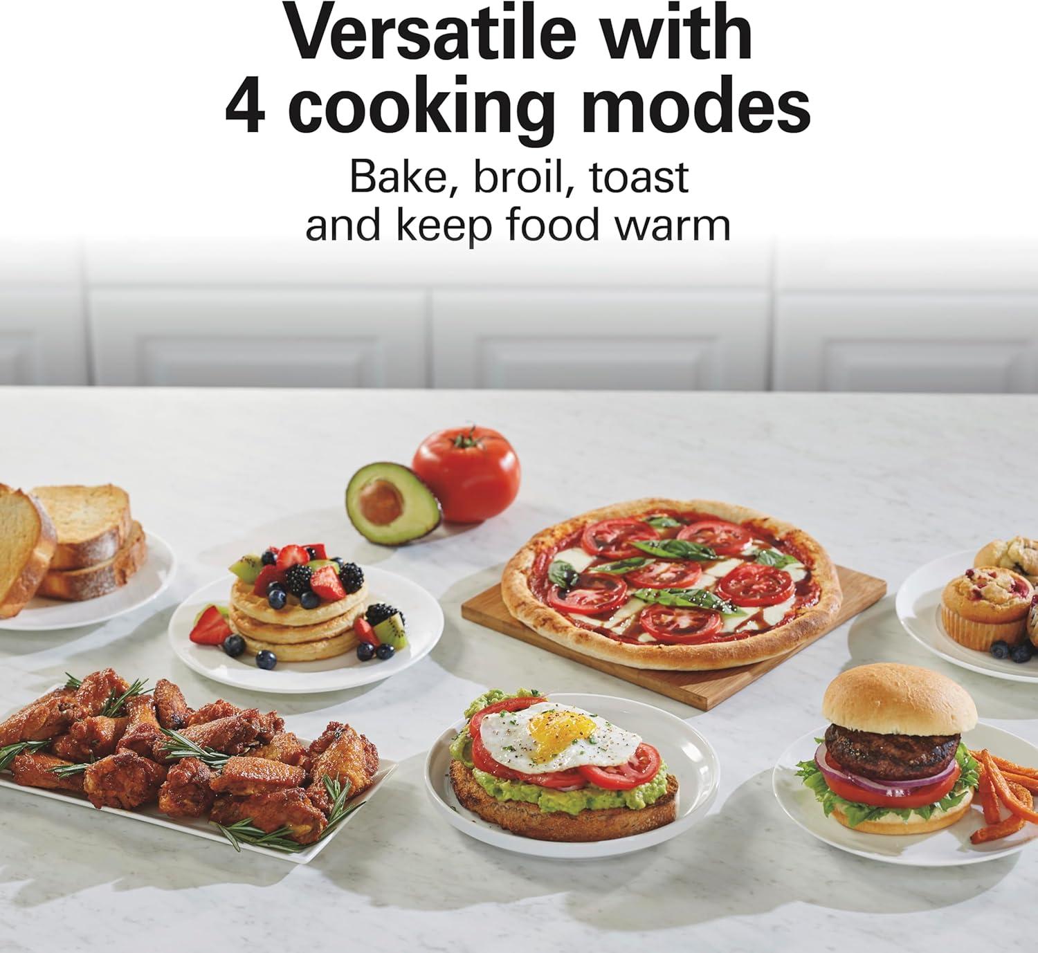 imageHamilton Beach 2in1 Countertop Toaster Oven and Long Slot 2 Slice Toaster 60 Minute Timer and Automatic Shut Off Shade Selector Stainless Steel 31156