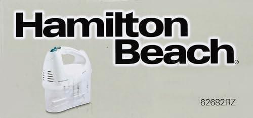 imageHamilton Beach 6Speed Electric Hand Mixer with Whisk Traditional Beaters SnapOn Storage Case 250 Watts White1