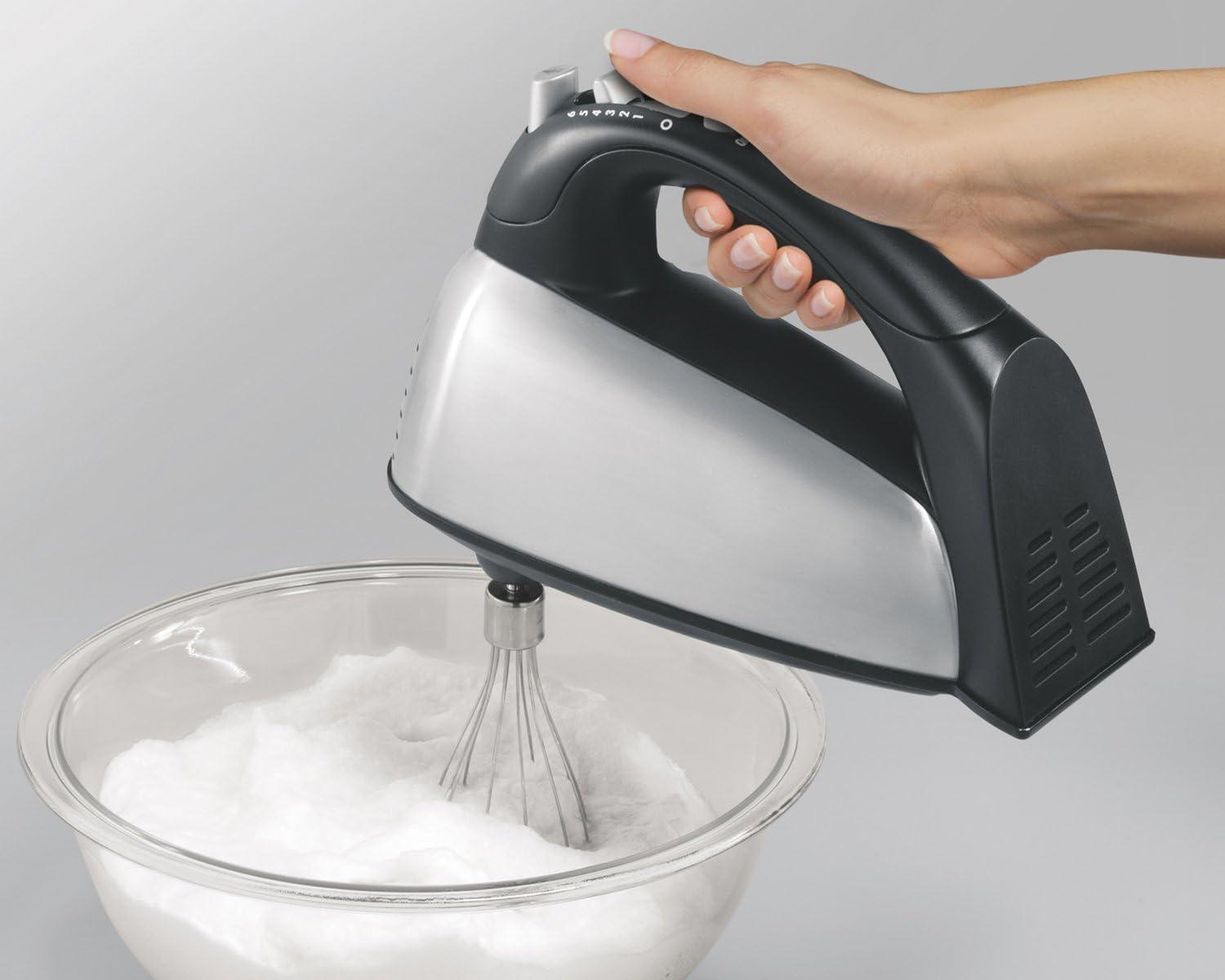 imageHamilton Beach Classic Stand and Hand Mixer 4 Quarts 6 Speeds with QuickBurst Bowl Rest 290 Watts Peak Power Blue 64658Brown