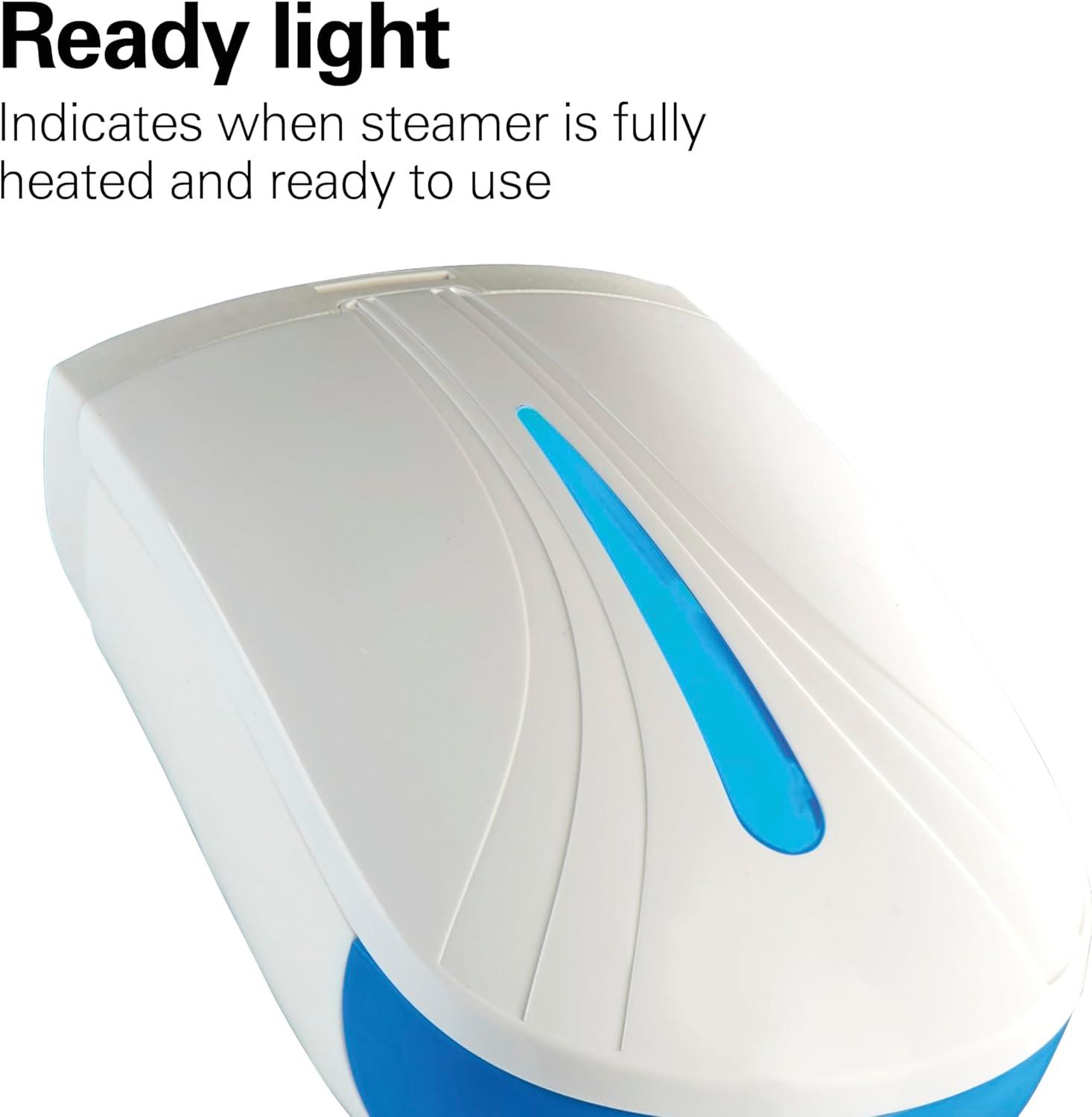 imageHamilton Beach Handheld Garment Steamer for Clothes Fabric and Drapes1200 Watts 400ml Water Tank 20 Minutes of Continuous Steam Vacation Essentials Gray amp Blue 11557White Blue