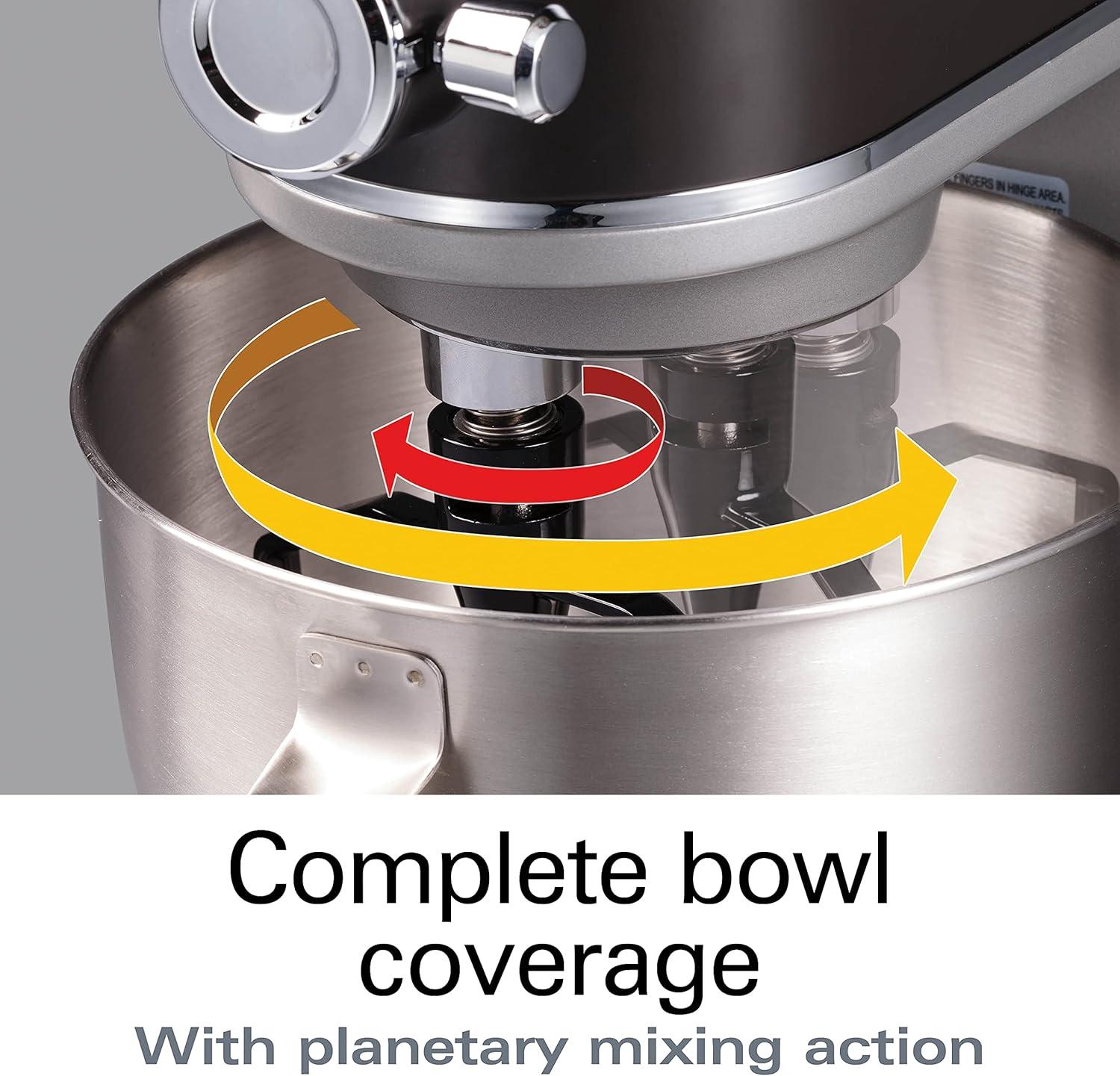 imageHamilton Beach Professional AllMetal Stand Mixer with Specialty Attachment Hub 5 Quart Bowl 12 Speeds Includes Flat Beater Dough Hook Whisk 63240Stand Mixer