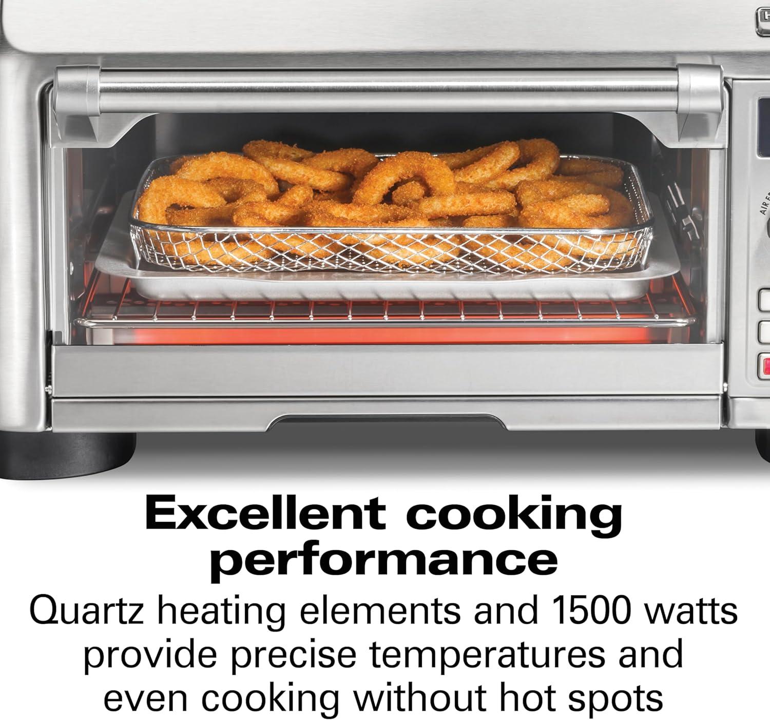 imageHamilton Beach Professional SureCrisp Digital Air Fryer Toaster Oven Combo with 6in1 Functionality 1500 Watts 10inch Pizza 4 Slice Capacity Stainless Steel 31241
