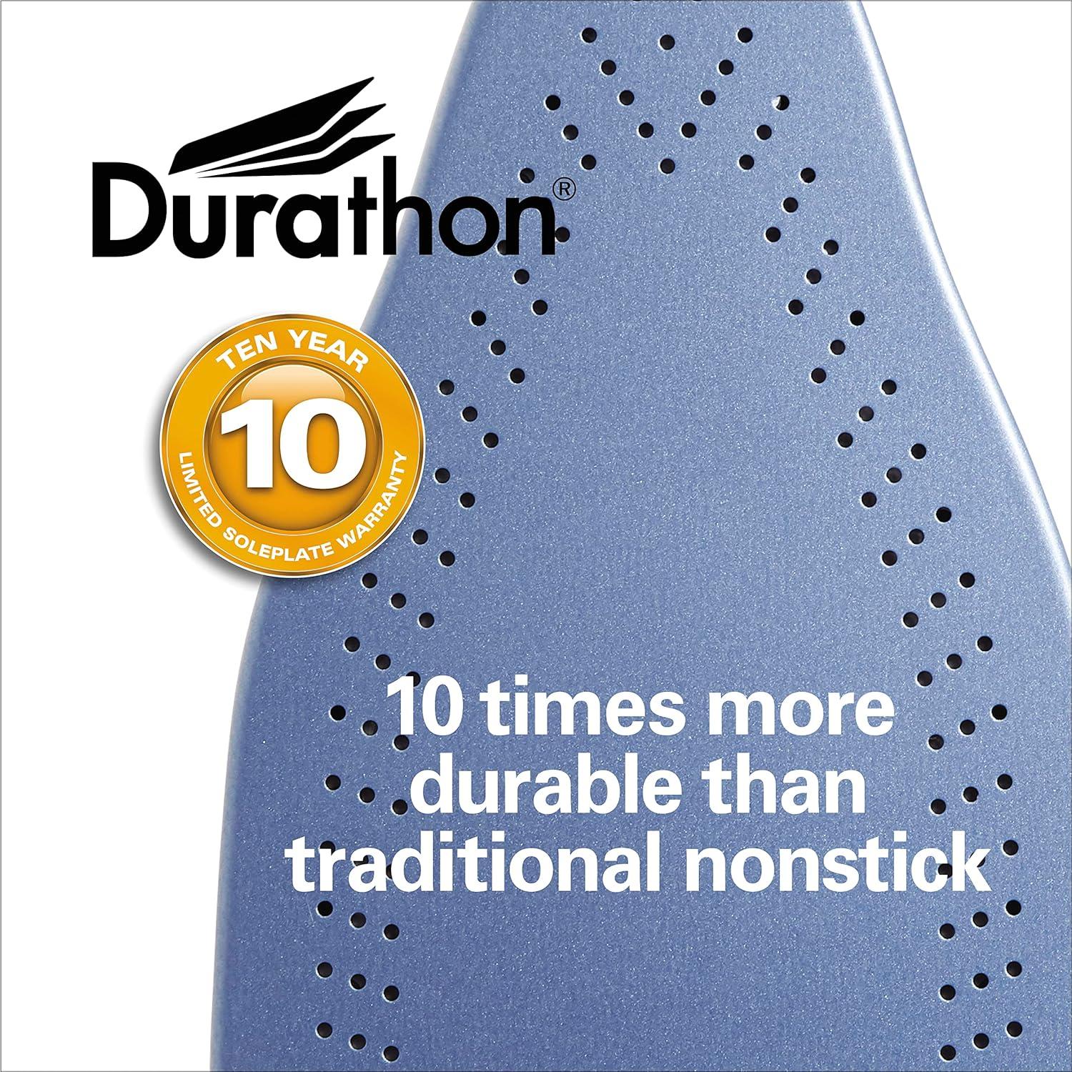 imageHamilton Beach Steam Iron amp Vertical Steamer for Clothes with ScratchResistant Durathon Soleplate Digital Fabric Selector 8 Retractable Cord 3Way Auto Shutoff AntiDrip 1800 Watts Green1800 Watts
