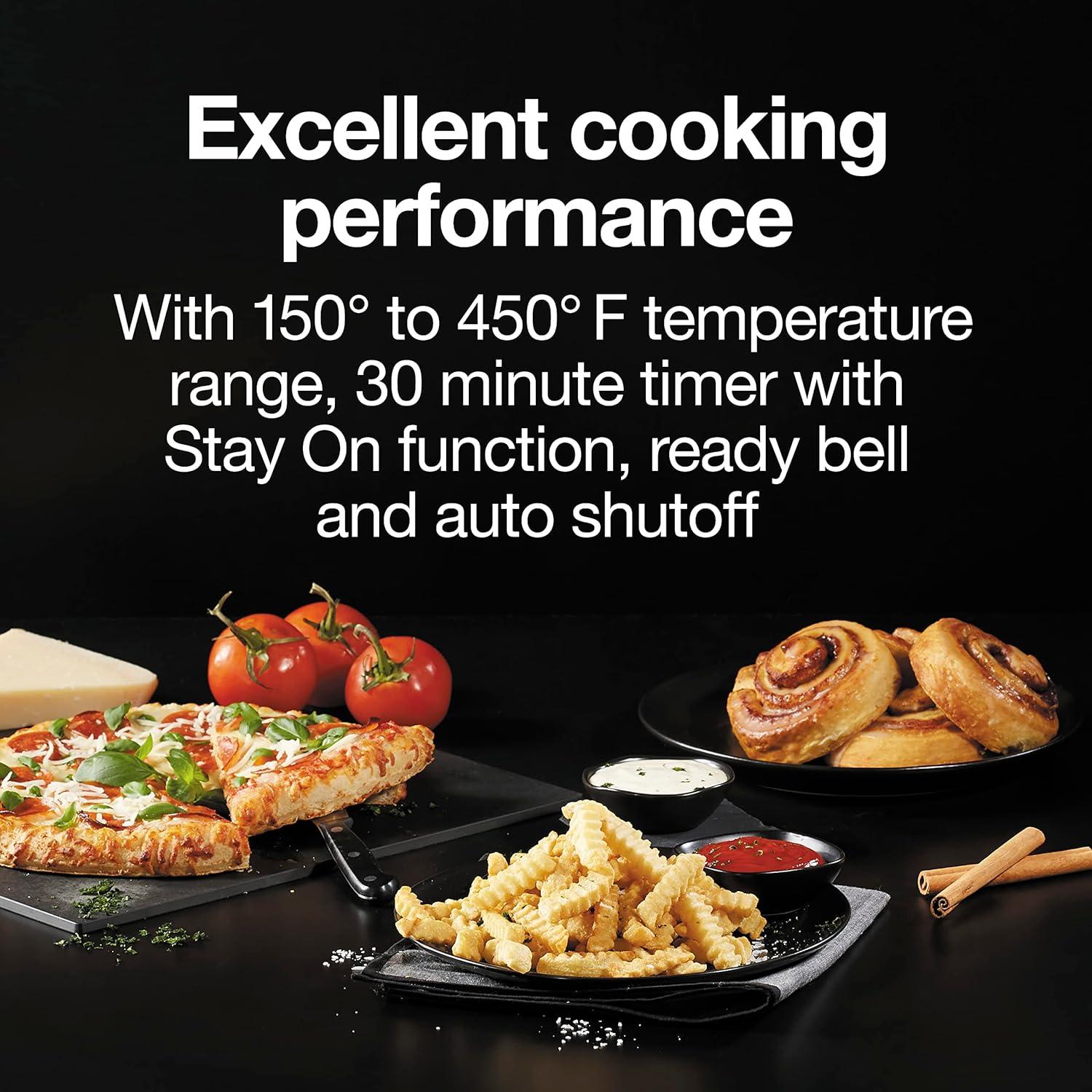 imageProctor Silex SimplyCrisp Air Fryer Toaster Oven Combo with 4in1 Functionality Air Fry Bake Broil amp Toast 1200 Watts Fits 4 Slices or Personal Pizza Auto Shutoff Black 31265Black