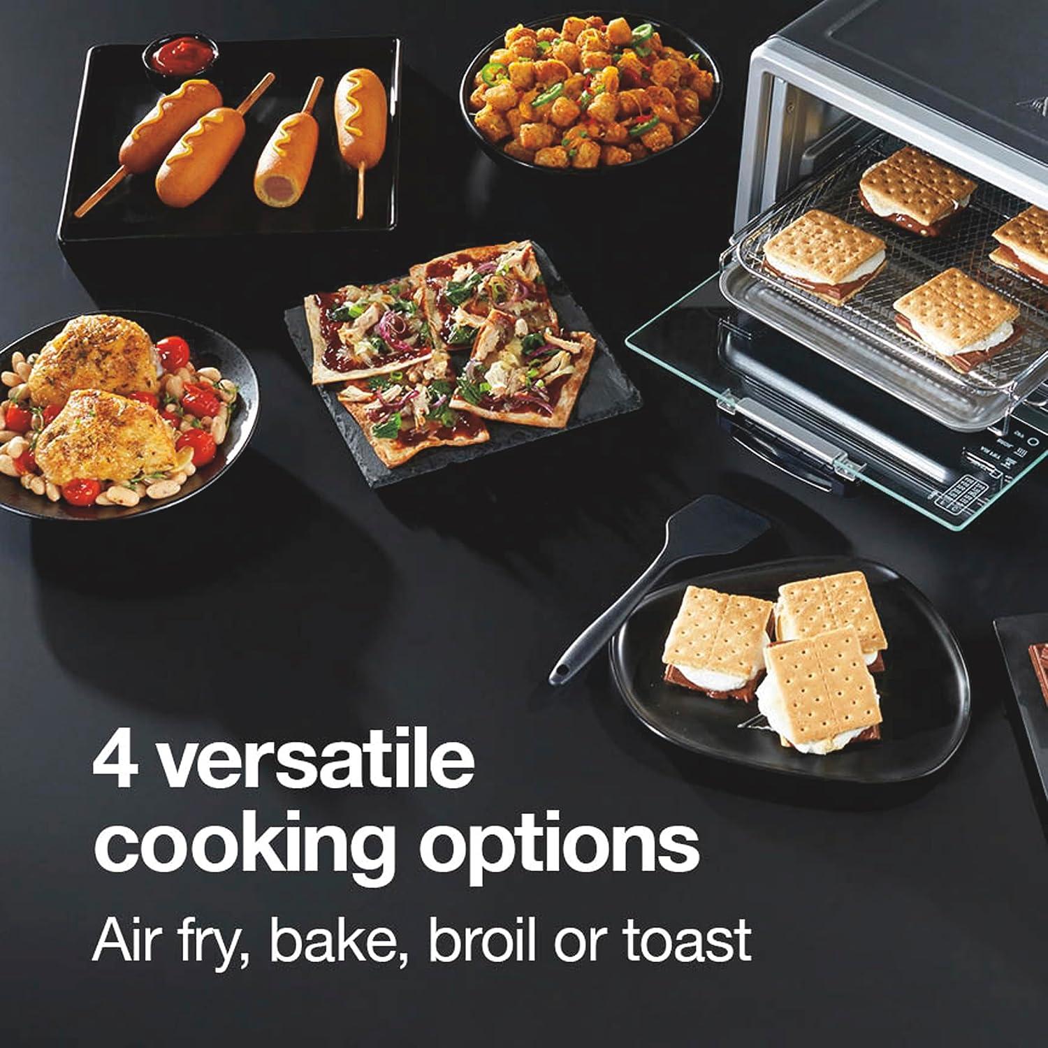 imageProctor Silex SimplyCrisp Air Fryer Toaster Oven Combo with 4in1 Functionality Air Fry Bake Broil amp Toast 1200 Watts Fits 4 Slices or Personal Pizza Auto Shutoff Black 31265Black