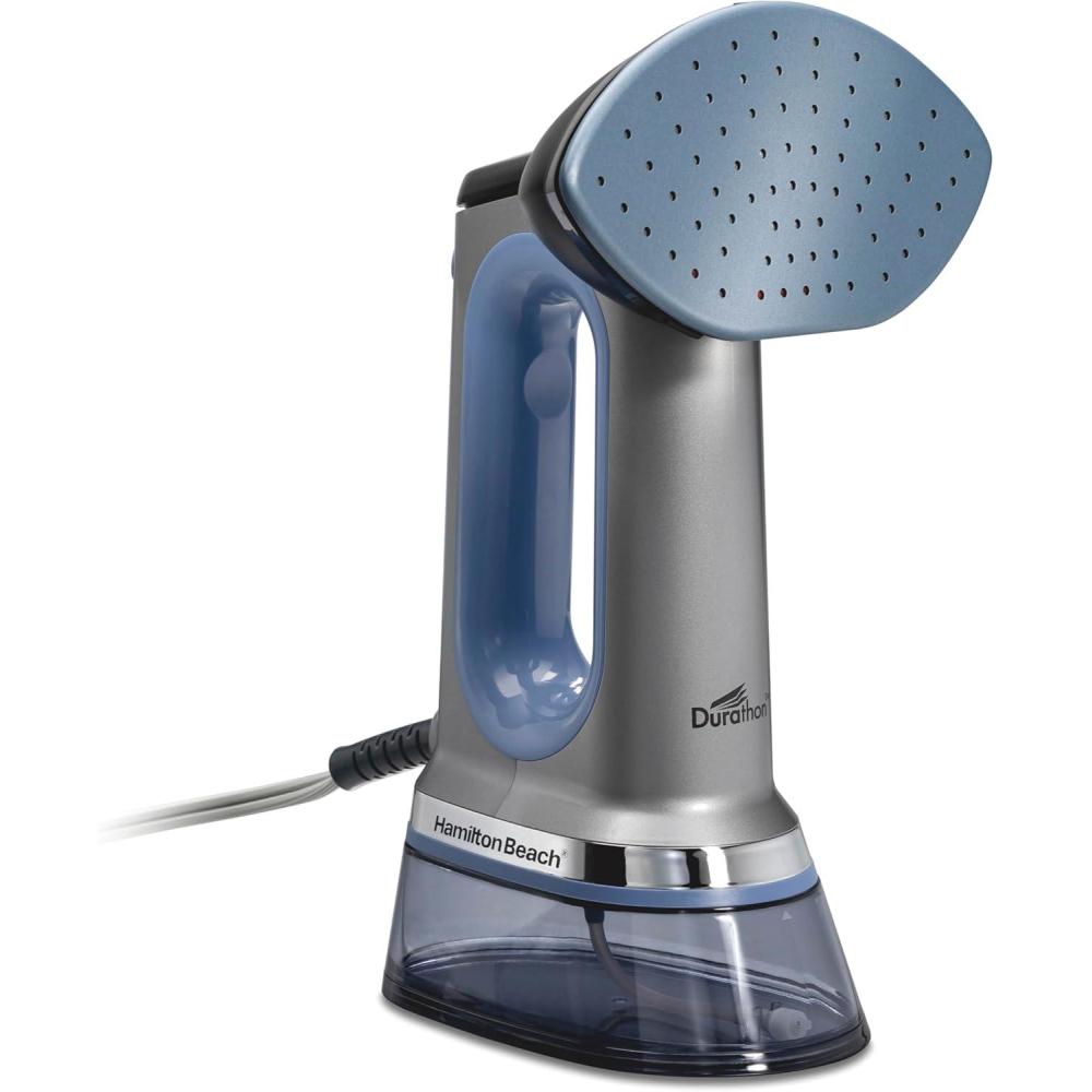 imageHamilton Beach Durathon 3in1 Handheld Garment Steamer for Clothes amp Steam Iron 45 Second HeatUp with 1700 Watts 300ml Removable Water Tank 27 Minutes of Steam Auto Shutoff Gray amp Blue 11559