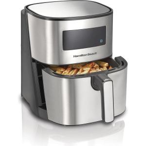 Hamilton Beach 5.8 Quart Digital Air Fryer Oven with 8 Presets, Easy to Clean Nonstick Basket, Black (35075)