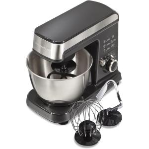 Hamilton Beach 6 Speed Electric Stand Mixer with Stainless Steel 3.5 Quart Bowl, Planetary Mixing, Tilt-Up Head, 300W Motor, Black (63325)(Black)