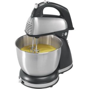 Hamilton Beach Classic Stand and Hand Mixer, 4 Quarts, 6 Speeds with QuickBurst, Bowl Rest, 290 Watts Peak Power, Blue (64658)(Brown)