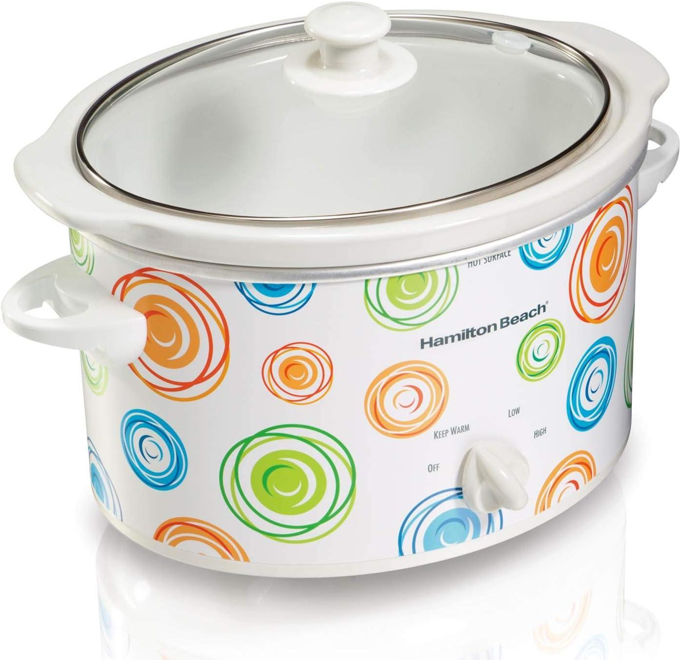 imageHamilton Beach 7Quart Portable Slow Cooker Serves 8 Dishwasher Safe Crock Lid Latch Strap for Travel Brushed SilverMulticolor